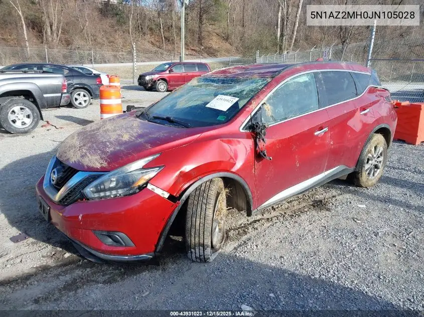 5N1AZ2MH0JN105028 2018 Nissan Murano Sv