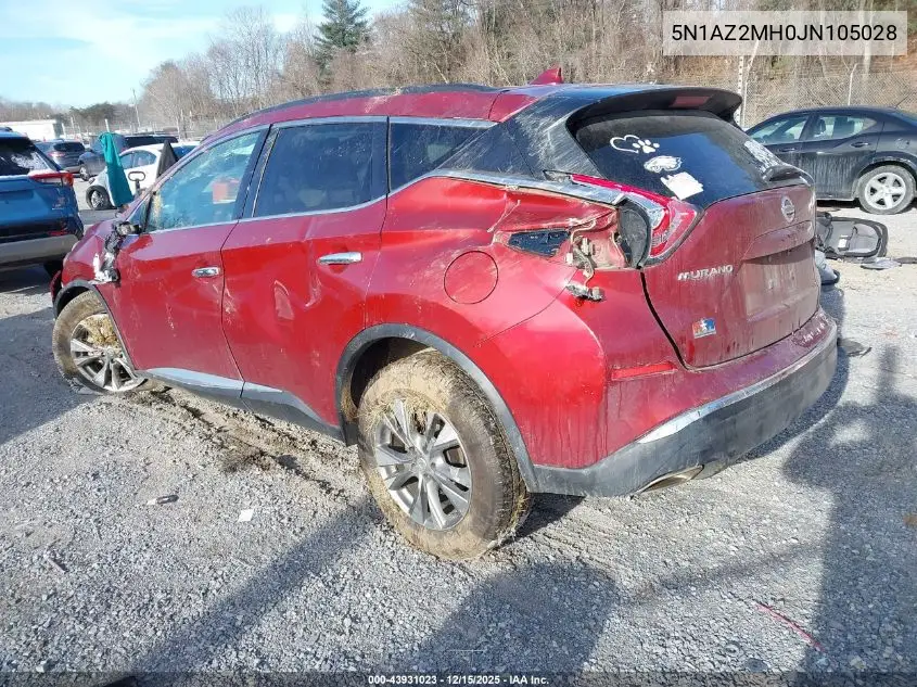 5N1AZ2MH0JN105028 2018 Nissan Murano Sv