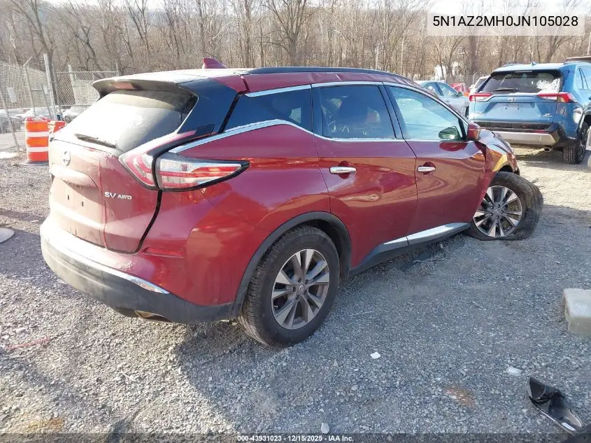 5N1AZ2MH0JN105028 2018 Nissan Murano Sv