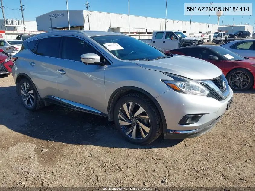 5N1AZ2MG5JN184414 2018 Nissan Murano Platinum