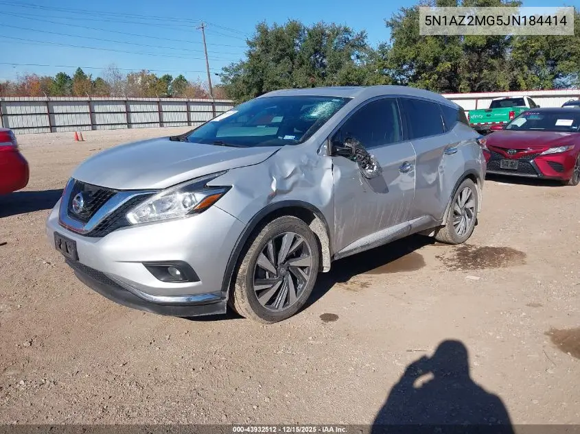 5N1AZ2MG5JN184414 2018 Nissan Murano Platinum