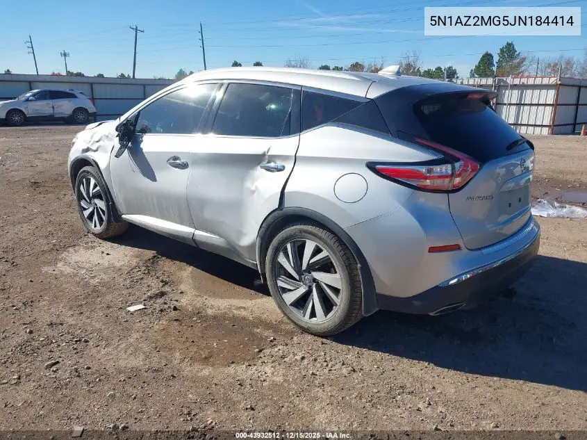 5N1AZ2MG5JN184414 2018 Nissan Murano Platinum