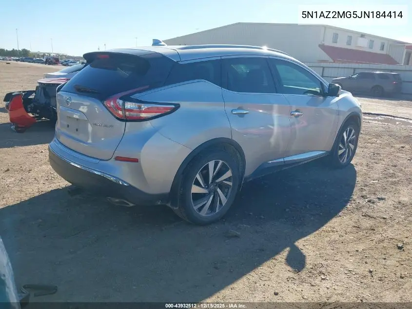 5N1AZ2MG5JN184414 2018 Nissan Murano Platinum