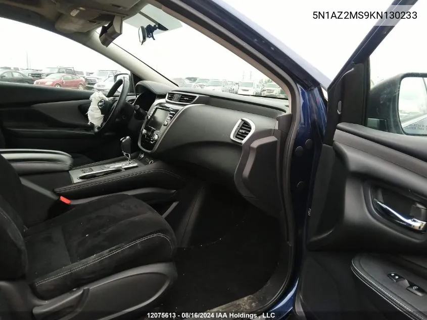 5N1AZ2MS9KN130233 2019 Nissan Murano S/Sl/Sv/Platinum