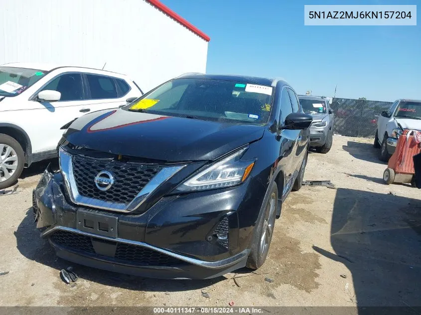 5N1AZ2MJ6KN157204 2019 Nissan Murano Platinum