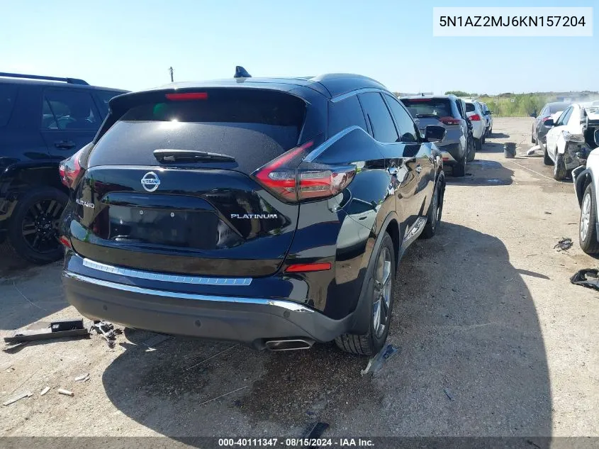 2019 Nissan Murano Platinum VIN: 5N1AZ2MJ6KN157204 Lot: 40111347