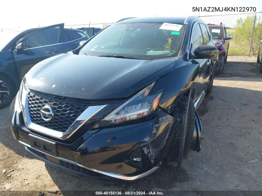 5N1AZ2MJ4KN122970 2019 Nissan Murano S/Sl/Sv/Platinum