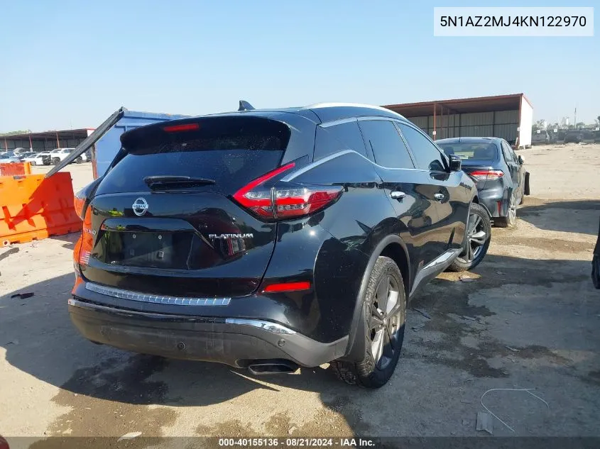 5N1AZ2MJ4KN122970 2019 Nissan Murano S/Sl/Sv/Platinum