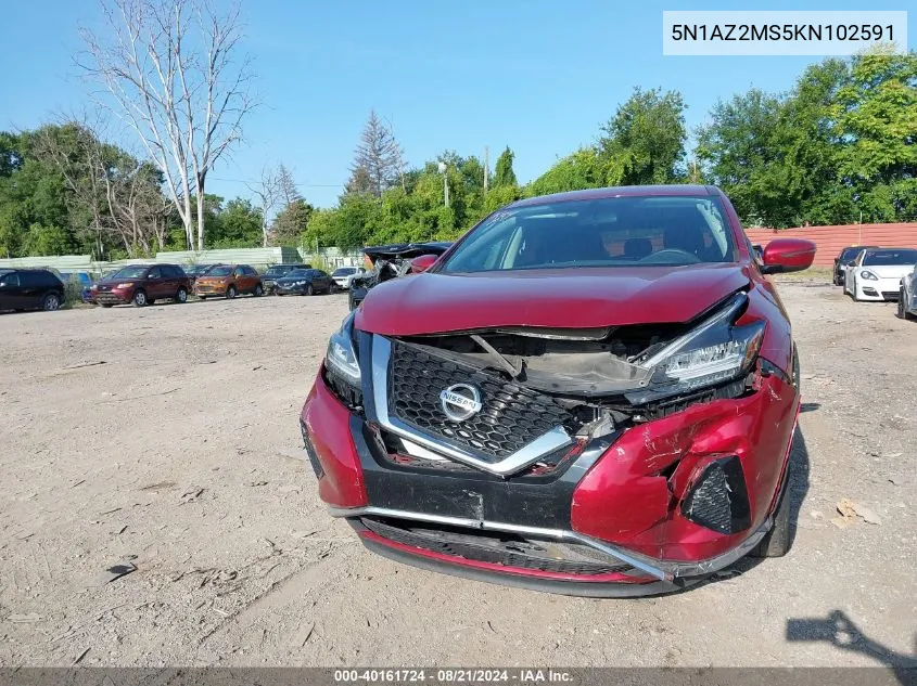 5N1AZ2MS5KN102591 2019 Nissan Murano S/Sl/Sv/Platinum