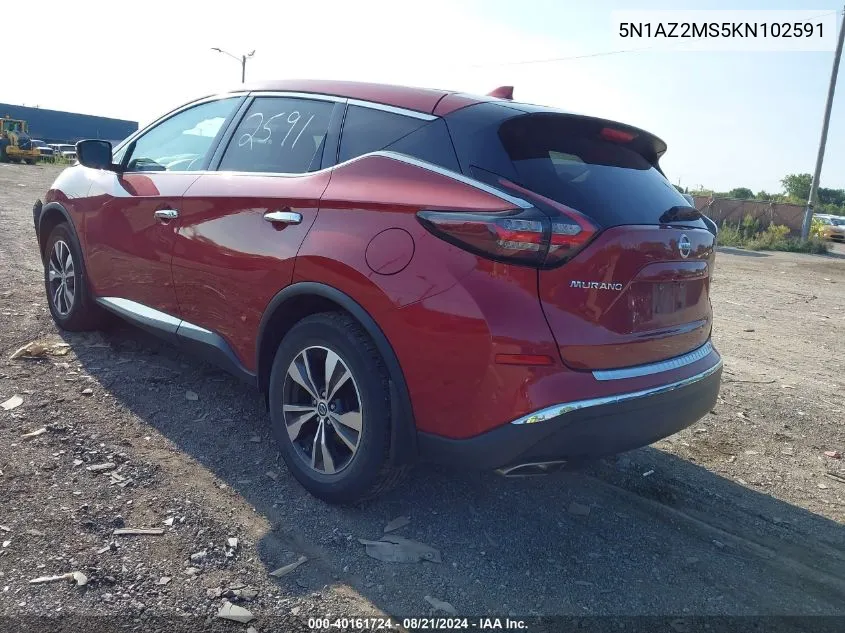 5N1AZ2MS5KN102591 2019 Nissan Murano S/Sl/Sv/Platinum