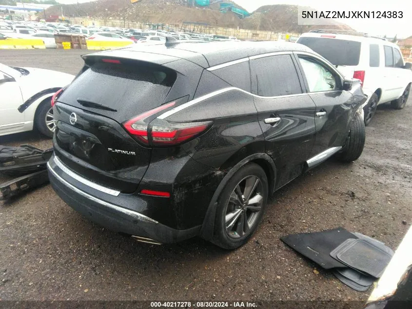 2019 Nissan Murano Platinum VIN: 5N1AZ2MJXKN124383 Lot: 40217278