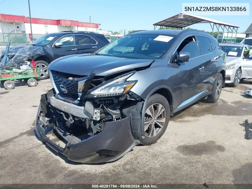 5N1AZ2MS8KN133866 2019 Nissan Murano Sv