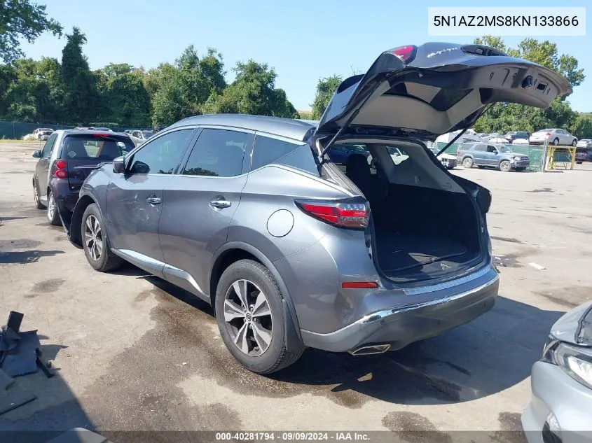 5N1AZ2MS8KN133866 2019 Nissan Murano Sv