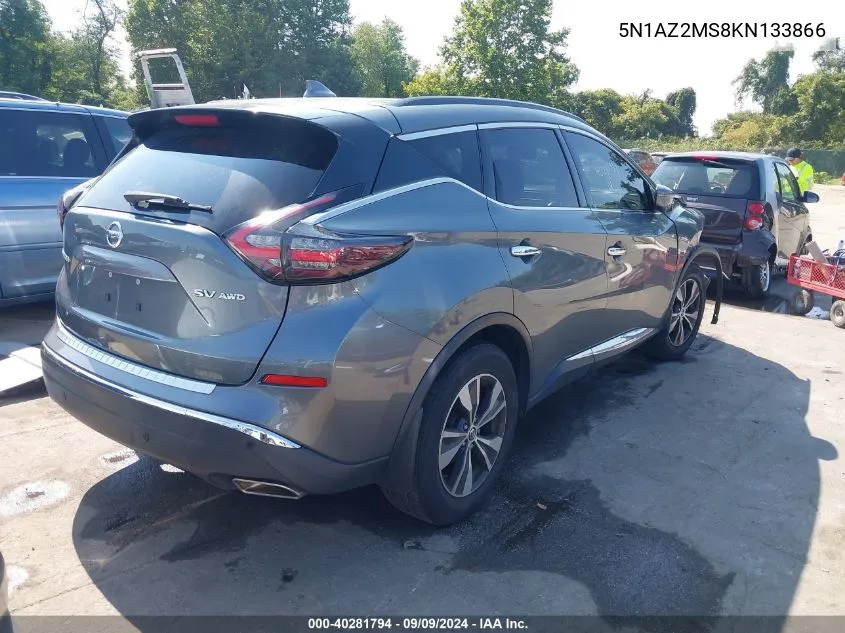 5N1AZ2MS8KN133866 2019 Nissan Murano Sv