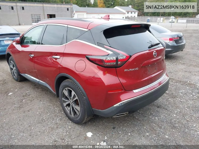 5N1AZ2MS8KN163918 2019 Nissan Murano Sv