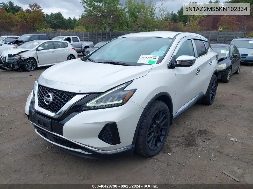 5N1AZ2MS5KN102834 2019 Nissan Murano S