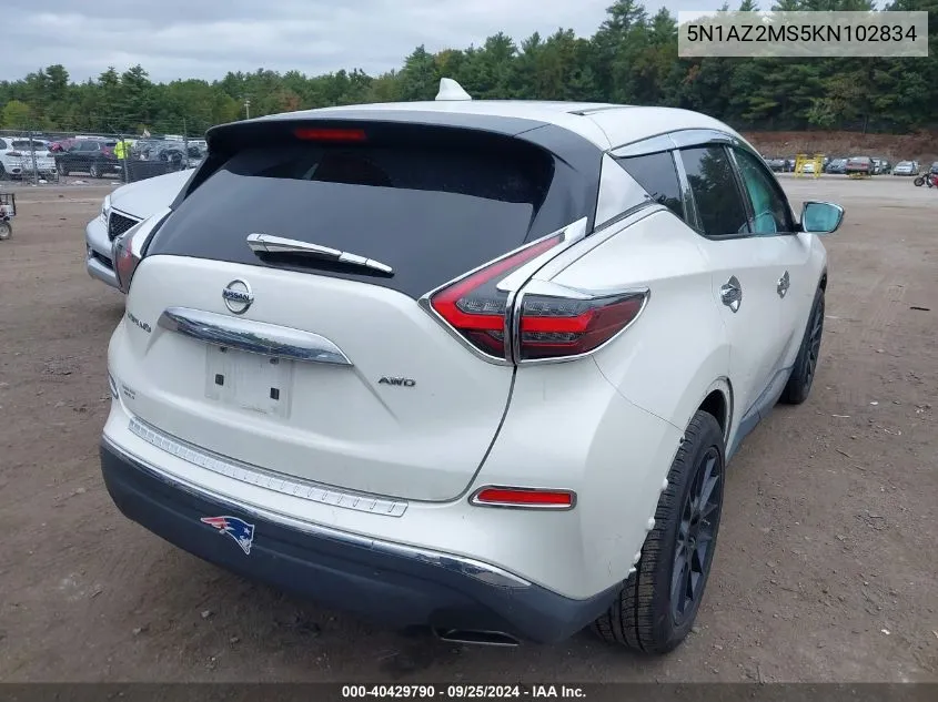 5N1AZ2MS5KN102834 2019 Nissan Murano S