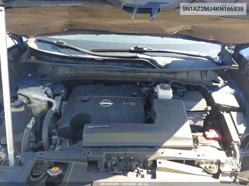 5N1AZ2MJ4KN166838 2019 Nissan Murano Sv