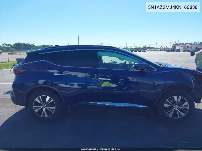 5N1AZ2MJ4KN166838 2019 Nissan Murano Sv