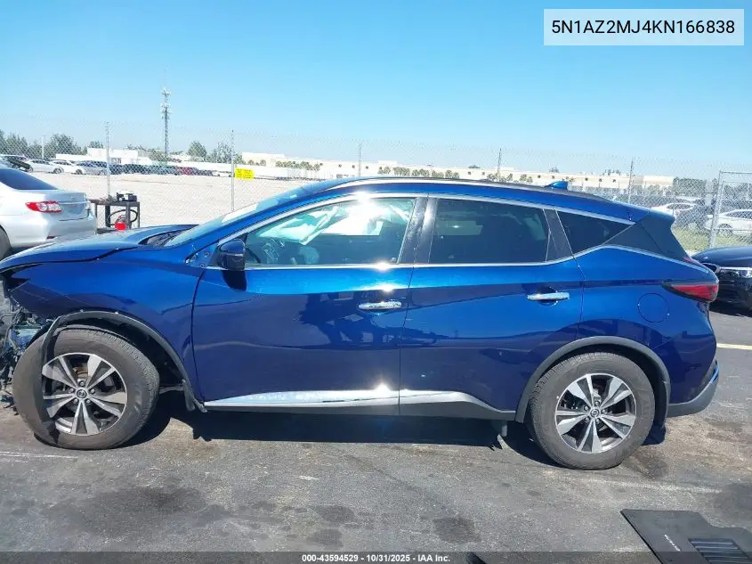 5N1AZ2MJ4KN166838 2019 Nissan Murano Sv