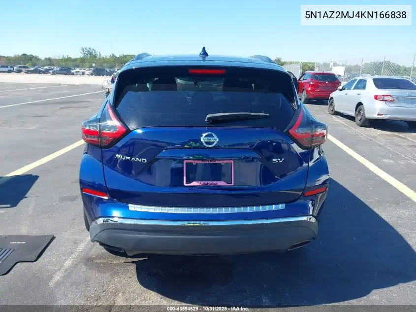 5N1AZ2MJ4KN166838 2019 Nissan Murano Sv