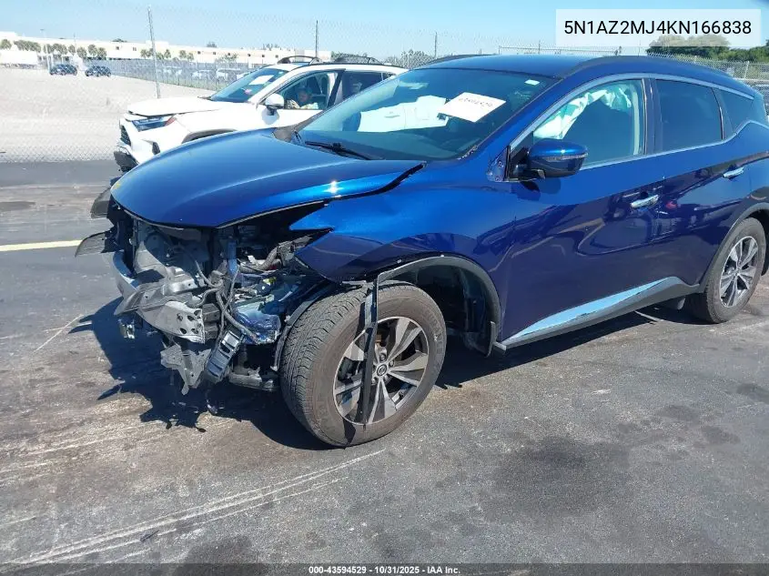 5N1AZ2MJ4KN166838 2019 Nissan Murano Sv