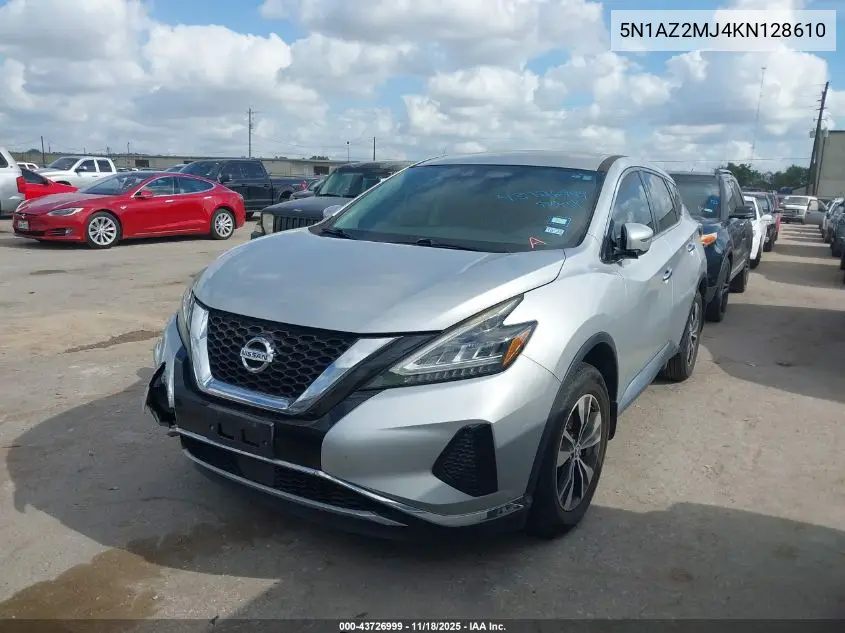 5N1AZ2MJ4KN128610 2019 Nissan Murano S