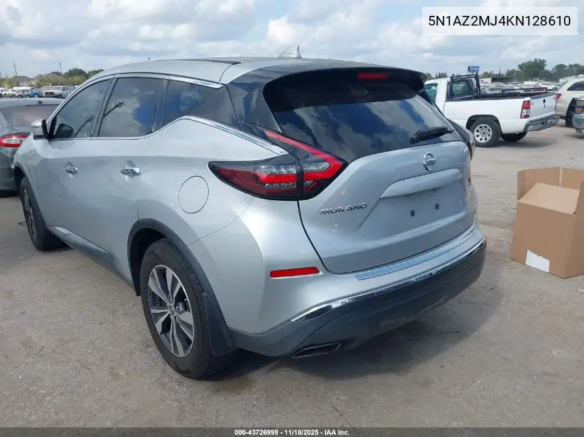 5N1AZ2MJ4KN128610 2019 Nissan Murano S