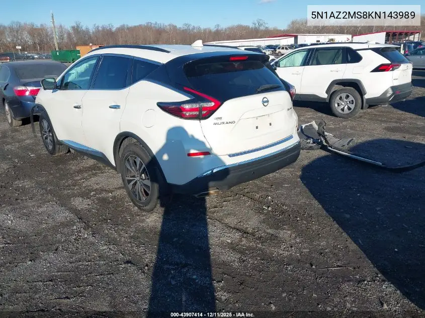 5N1AZ2MS8KN143989 2019 Nissan Murano Sv
