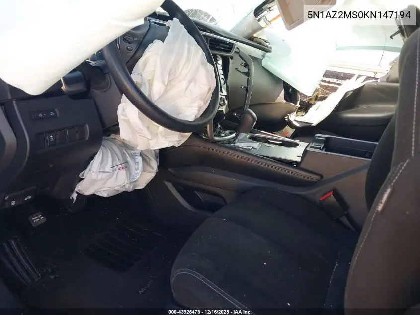 5N1AZ2MS0KN147194 2019 Nissan Murano S