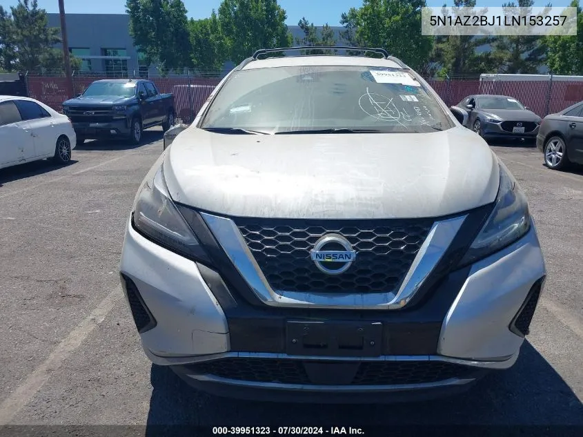 2020 Nissan Murano Sv Fwd VIN: 5N1AZ2BJ1LN153257 Lot: 39951323