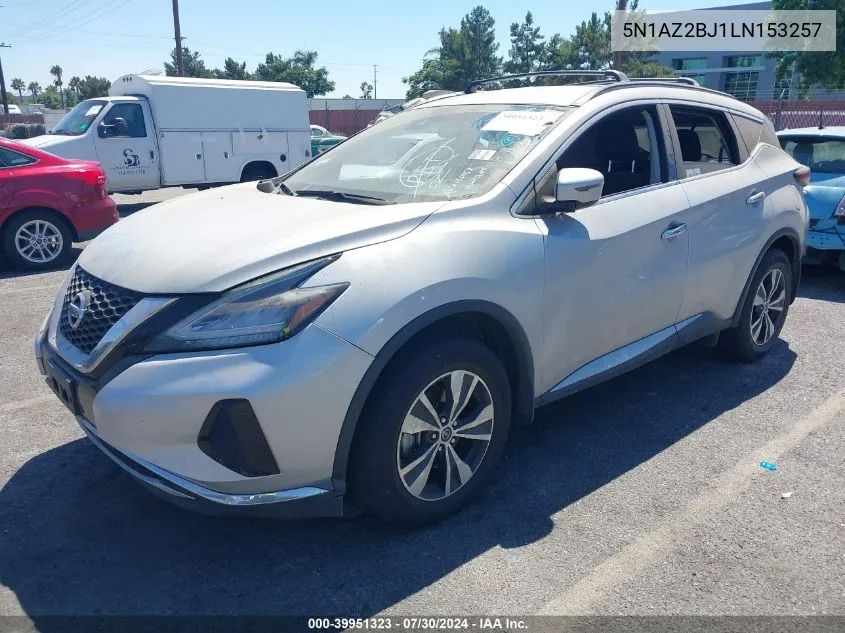 2020 Nissan Murano Sv Fwd VIN: 5N1AZ2BJ1LN153257 Lot: 39951323