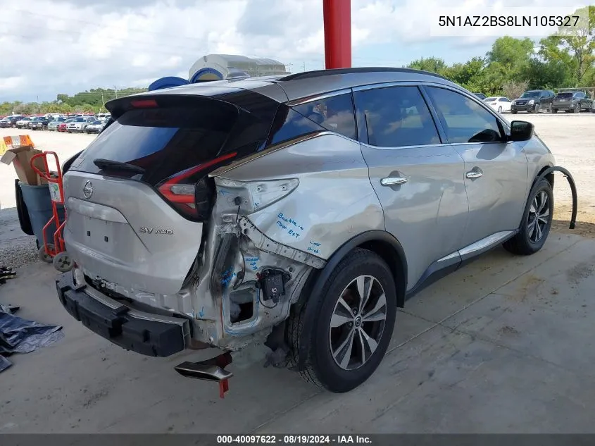 2020 Nissan Murano Sv Intelligent Awd VIN: 5N1AZ2BS8LN105327 Lot: 40097622