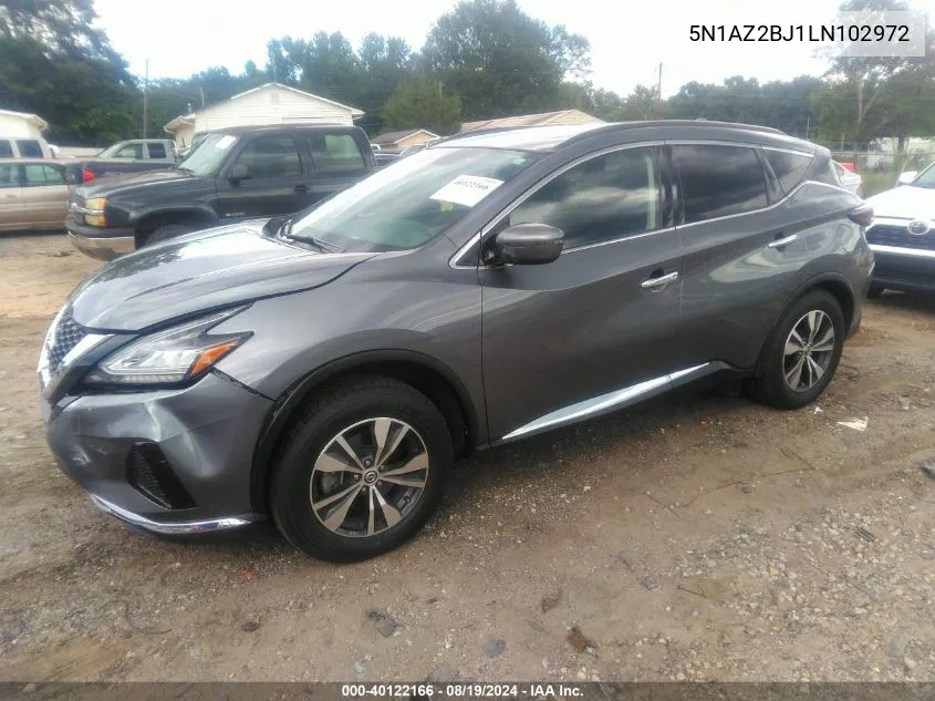 2020 Nissan Murano Sv Fwd VIN: 5N1AZ2BJ1LN102972 Lot: 40122166