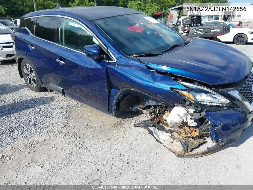 2020 Nissan Murano S Fwd VIN: 5N1AZ2AJ2LN142656 Lot: 40137530