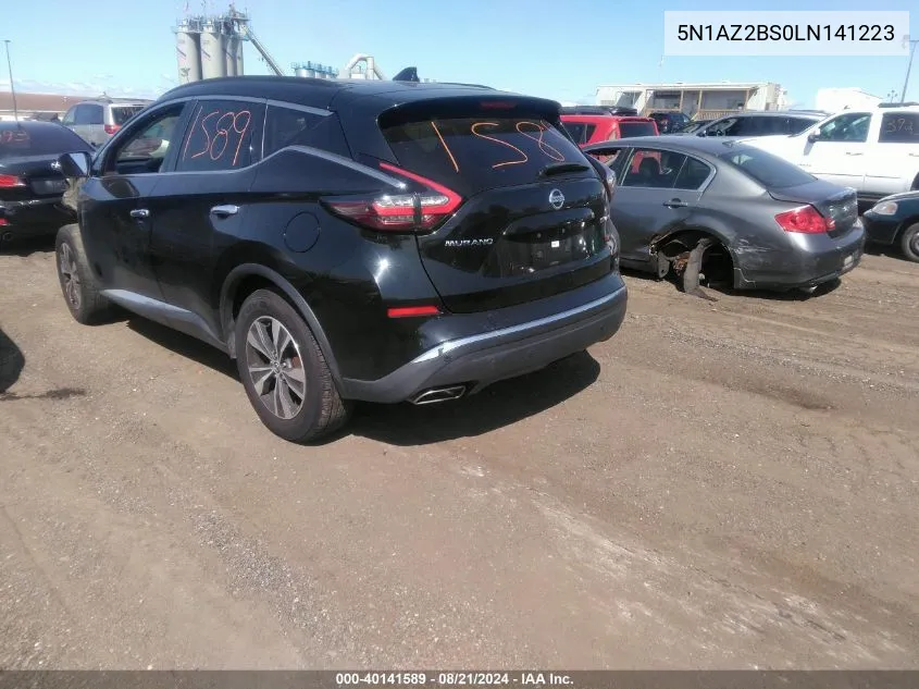 2020 Nissan Murano Sv VIN: 5N1AZ2BS0LN141223 Lot: 40141589