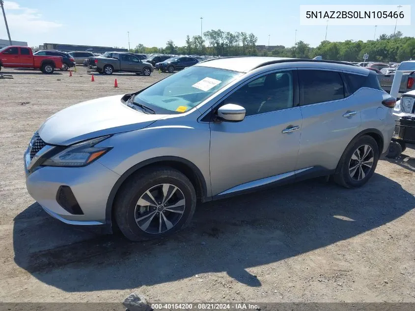 2020 Nissan Murano Sv Intelligent Awd VIN: 5N1AZ2BS0LN105466 Lot: 40154200