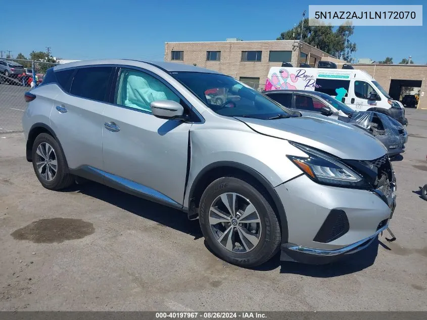 2020 Nissan Murano S Fwd VIN: 5N1AZ2AJ1LN172070 Lot: 40197967