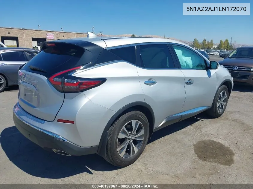 5N1AZ2AJ1LN172070 2020 Nissan Murano S Fwd