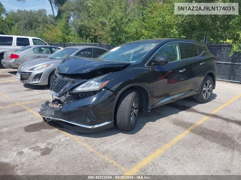 2020 Nissan Murano S Fwd VIN: 5N1AZ2AJ9LN174035 Lot: 40223234