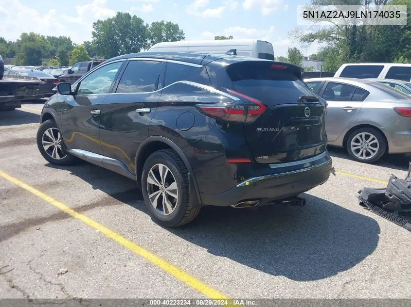 2020 Nissan Murano S Fwd VIN: 5N1AZ2AJ9LN174035 Lot: 40223234