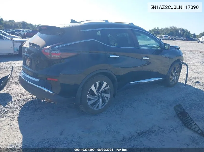 2020 Nissan Murano Sl Fwd VIN: 5N1AZ2CJ0LN117090 Lot: 40234290