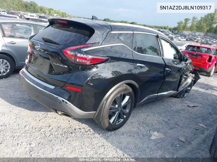 5N1AZ2DJ8LN109317 2020 Nissan Murano Platinum