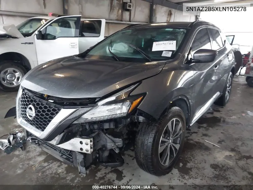 5N1AZ2BSXLN105278 2020 Nissan Murano Sv Intelligent Awd