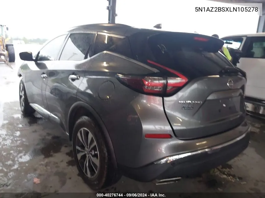 5N1AZ2BSXLN105278 2020 Nissan Murano Sv Intelligent Awd