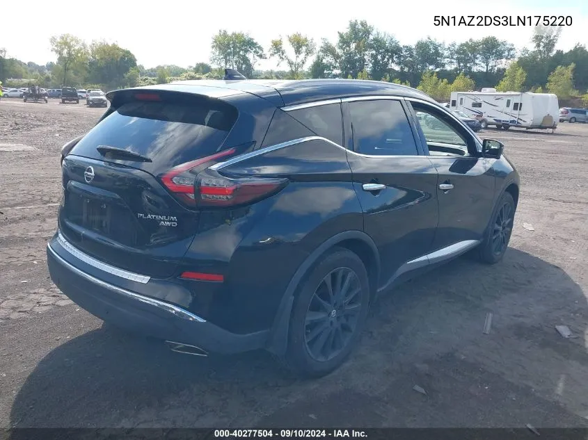 2020 Nissan Murano Platinum VIN: 5N1AZ2DS3LN175220 Lot: 40277504