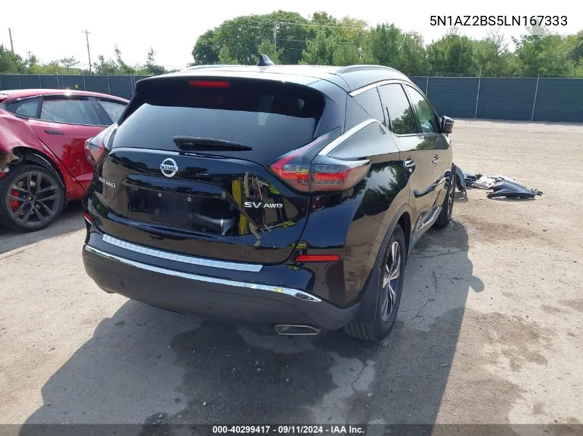 5N1AZ2BS5LN167333 2020 Nissan Murano Sv Intelligent Awd