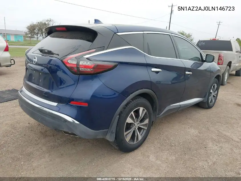 5N1AZ2AJ0LN146723 2020 Nissan Murano S Fwd
