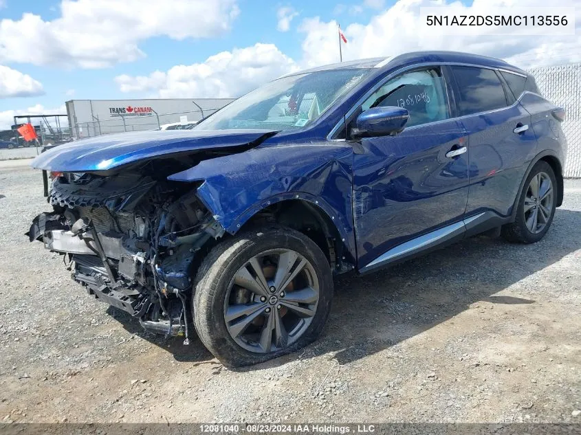 2021 Nissan Murano VIN: 5N1AZ2DS5MC113556 Lot: 12081040