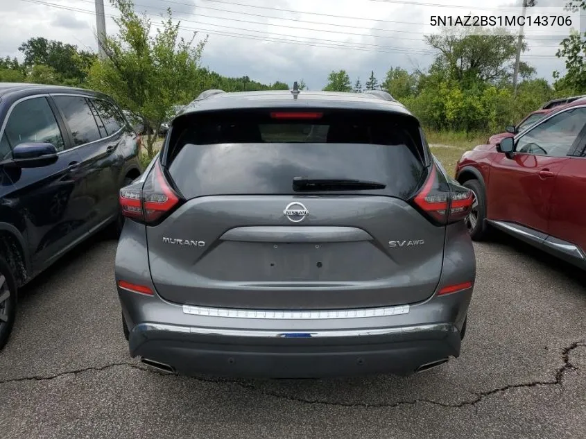 5N1AZ2BS1MC143706 2021 Nissan Murano Sv